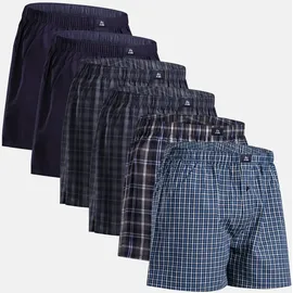Danish Endurance AMERICAN BOXERSHORTS FÜR HERREN - 4-Pack - Blau/Rot - M