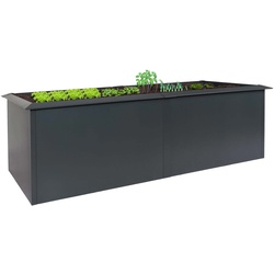 Hochbeet HWC-N24, Metallhochbeet Gem√osebeet Blumenkasten Pflanzk√obel, Schneckenkante 78x250x90cm Eisen 65kg, anthrazit