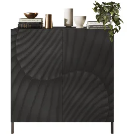 OTTO home Highboard 121 x 123 x 42 cm Schwarz / Grau