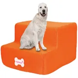 2-stufige Hundetreppe für Hochbett und Couch, 20cm hoch für Hunde, breitere Haustiertreppe für kleine alte große Hunde Katzen, 30°stabile rutschfeste Hundetreppe, waschbare Hunderampe