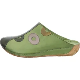 Gemini Damen Pantolette vorne geschlossener Leder Clog Sabot 336062-02, Größe:38 EU, Farbe:Grün - 38