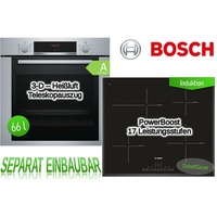 Bosch HERDSET Autark Herd Backofen Teleskopauszug+ Kochfeld Induktion Bräterzone