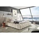 MID.YOU Polsterbett Bexley 180 x 200 cm Stoff Weiß Ivory