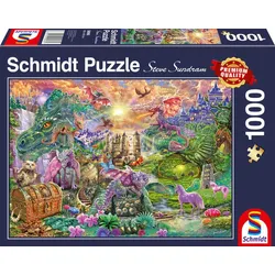 Schmidt Spiele - Erwachsenenpuzzle - Verzaubertes Drachenland, 1000 Teile