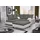 Fun Möbel Ecksofa Sofa NINA inkl.Hocker Weiss / Grau Ottomane Links - Schwarz