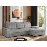 MKS MEBLE Sofa mit Schlaffunktion - Ecksofa mit Schlaffunktion und Bettkasten - Sofa 3 Sitzer - Schlafsofa - Couch - Schlafsofa mit Bettkasten - Ma... - Hellgrau