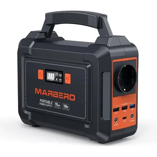 MARBERO 150W Powerstation Solargeneratoren 98Wh Camping-Batterie-Netzteil mit 220V Steckdose, Gleichstromanschlüssen, USB-Anschlüssen, LED für CPAP im Freien, Camping, Reisen, Jagd, Verdunkelung