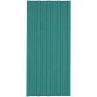 vidaXL Dachpaneel 12 Stk. Grün 100 x 45 cm Verzinkter Stahl
