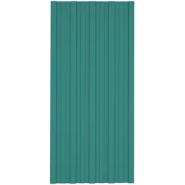 vidaXL Dachpaneel 12 Stk. Grün 100 x 45 cm Verzinkter Stahl