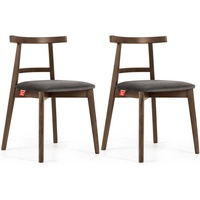 Konsimo Esszimmerstuhl Esstischstühle LILIO Holzstühle Polsterstühle 2 St, hergestellt in der EU, Buchenholzrahmen, Vintage, Lefkas Eiche grau