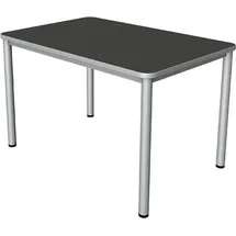 Kerkmann Prime Schreibtisch anthrazit rechteckig, 4-Fuß-Gestell silber 200,0 x 100,0 cm