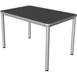 Kerkmann Prime Schreibtisch anthrazit rechteckig, 4-Fuß-Gestell silber 200,0 x 100,0 cm