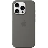 Apple Silikon Case mit MagSafe für iPhone 16 Pro Steingrau