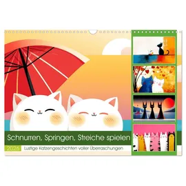 Calvendo Schnurren, Springen, Streiche spielen (Wandkalender 2026 DIN A3 quer), CALVENDO Monatskalender: Tauche ein in eine Welt voller Farben, Fantasie und ... erdenklichen Farbtönen. (CALVENDO Tiere)