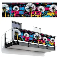 MuchoWow Balkon-Sichtschutz, Schwarz, Kunststoff, Rechteckig, 300x85 cm, Sonnen- & Sichtschutz, Sichtschutz Garten, Balkon Sichtschutze