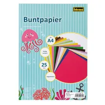 IDENA Buntpapier A4 25 Blatt,sort. ungummiert