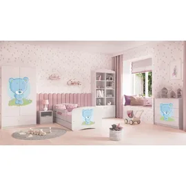 raumhirsch furniture Kinderbett Blumen 80 x 180 cm Holzwerkstoff weiß