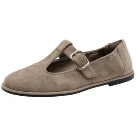 TAMARIS Damen Ballerina mit Strap Leder flach, beige, 37 EU - 37 EU
