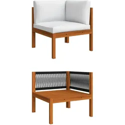 vidaXL Garten-Ecksofa mit Auflagen Massivholz Akazie