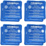 Relaxdays Kühlpads, 8er Set, Kalt-Warm-Kompressen, 11 x 11 cm, Erste Hilfe, Wiederverwendbare Gelkühlkompressen, blau