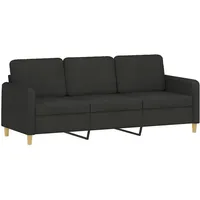 VidaXL 3-Sitzer-Sofa Schwarz 180 cm Stoff