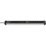 Brennenstuhl Premium-Alu-Line, 12-fach, 2x 6-fach schaltbar, 3m, silber/schwarz (1391030200)