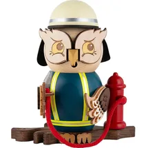 Kuhnert Räuchermann Eule Feuerwehr 15 cm braun