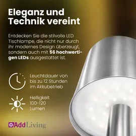 AddLiving LED Flaschenleuchte Silber