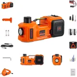 SucceBuy Elektrischer hydraulischer Wagenheber 5 Tonnen 12 V mit Schlagschrauber-Luftpumpe