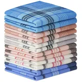 URAQT Stoff Taschentücher Herren, 12 Stück Baumwolle Herrentaschentücher Stofftaschentuch, Traditionelle Männertaschentücher Handkerchief, 35cm x 35cm