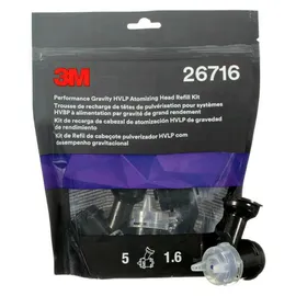 3M Hochleistungsdüsenkopf für Fließbecher, Performance Gravity HVLP Atomizing Head Refill Kit 26716, Purple, 1.6, (Pack=5Stück)