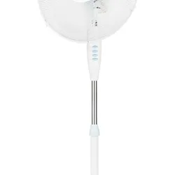MPM MWP-17 Fußventilator, Oszillierend, 3 Geschwindigkeiten, Höhenverstellbar,  Kopf 42cm, Weiß, 50W