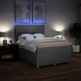 vidaXL Boxspringbett 140 x 200 cm Hellgrau