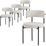 ML-DESIGN Polsterstuhl Esszimmerstühle Gruppe Küchenstuhl aus Teddystoff mit Metallbeinen (4 St), Clubstuhl 4er Set Wohnzimmerstuhl Weiß moderne Design Lounge Stuhl schwarz|weiß