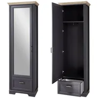 Lomadox JÜLICH-36 Garderobenschrank 65x41x204 cm grau