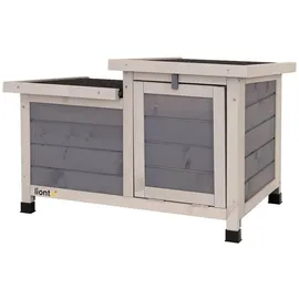 LIONTO Kleintierstall 70 x 43 x 45 cm grau