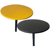 SYLC Runde Tischdecken für runde Tische, runde Tischdecke, wasserdicht, rutschfest, waschbar, Tischschutz, rund, hitzebeständig, Tischdecke rund, abwischbar (gelb und schwarz, 60 cm)