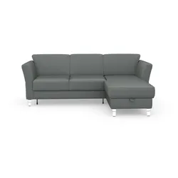 Ecksofa SIT & MORE "Visby L-Form", grau, B:248cm H:87cm T:162cm, Sofas, wahlweise mit Bettfunktion und Bettkasten, frei im Raum stellbar