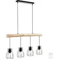 Tectake tectake® Pendelleuchte 4-flammig, 4x E27, 40 W 82 x 13,5 x 140 cm