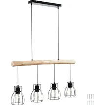 Tectake tectake® Pendelleuchte 4-flammig, 4x E27, 40 W 82 x 13,5 x 140 cm