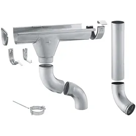 Zambelli Dachrinnen Komplettset 2m 250/ 8 teilig Zink Silber für Gartenhaus