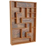 Mendler Setzkasten HWC-F35, Wandregal Sammlerkasten, Shabby-Look Vintage 70x45x8cm