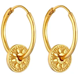 Elli Creolen Sonne Antik gold 925 Sterling Silber onesize