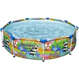 BESTWAY Steel Pro Paradise Frame Pool rund 274 x 66 cm bunt