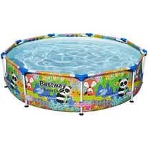 BESTWAY Steel Pro Paradise Frame Pool rund 274 x 66 cm bunt