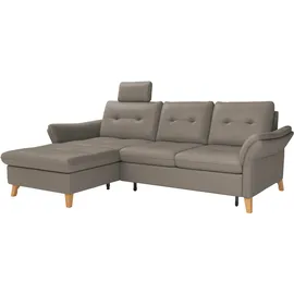 sit&more Ecksofa SIT & MORE "Göteborg", grau (delphine), B:268cm H:90cm T:176cm, Sofas, Ecksofa, Sitztiefenverstellung und Federkern, wahlweise mit Bettfunktion