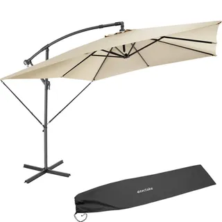 Tectake Sonnenschirm Apollon mit Kurbel 2,5 x 250 cm, Sonnen- - Sichtschutz, Sonnenschirme