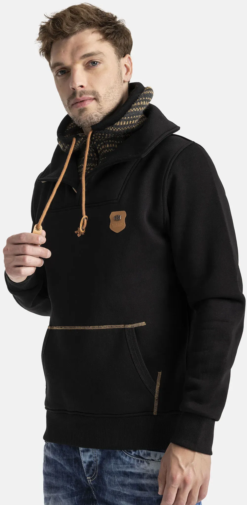 Sweatshirt CIPO & BAXX, Herren, Gr. L, schwarz, Sweatware, Obermaterial: 70% Baumwolle, 30% Polyester, unifarben, regular fit, Rundhals, Sweatshirts Sweatshirt
