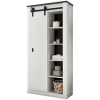 Furn.design Schuhschrank, weiß Pinie anthrazit Flurschrank 93 x 201cm