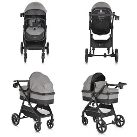 Moni Kinderwagen 2 in 1 Tokyo 22 kg umbaubar Wickeltasche Stoßdämpfer klappbar grau
